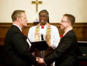 Gay Valentine's Day wedding a first for historic church